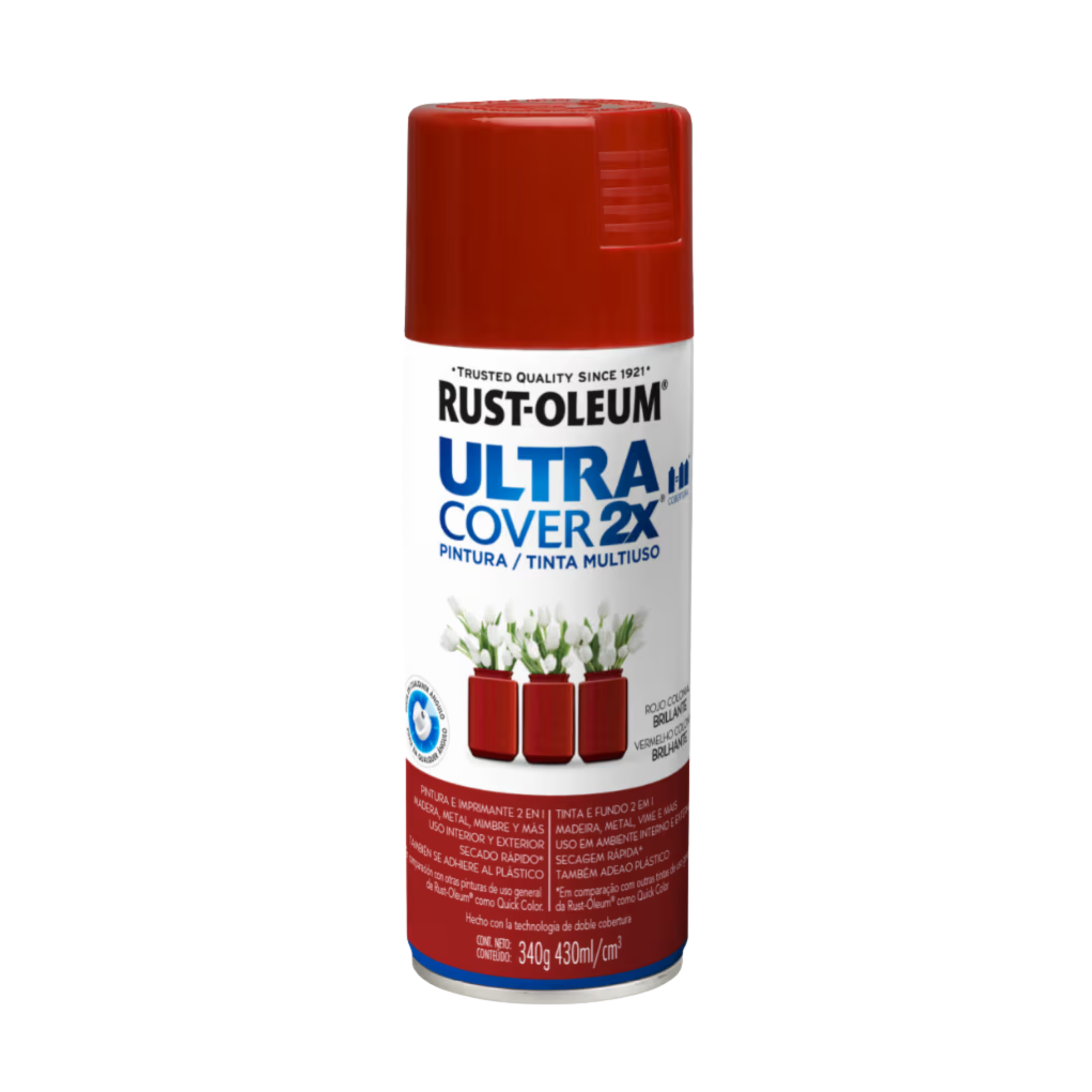 Aerosol Rust Oleum Ultra Cover UC2X Rojo Colonial Brillante 340 G