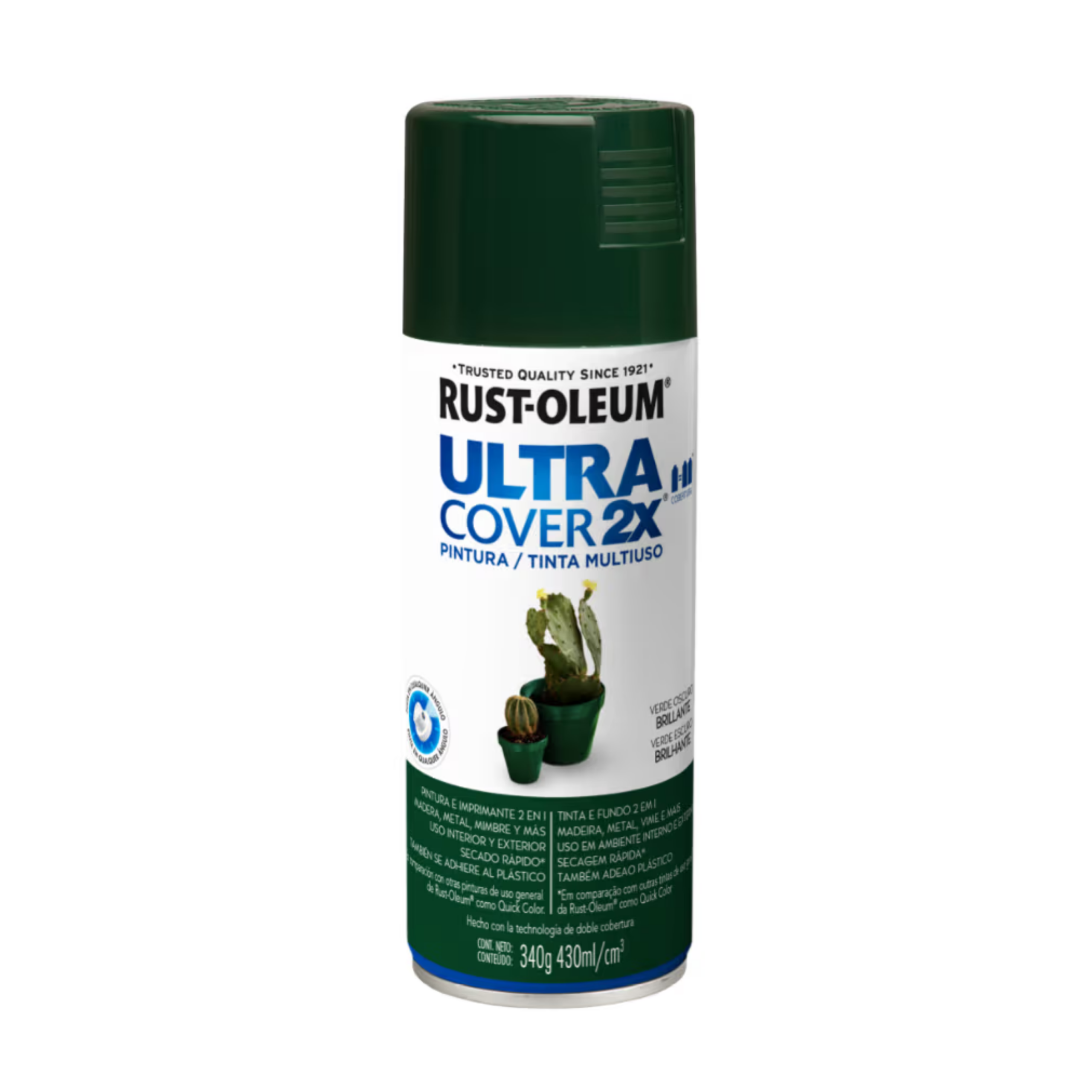 Aerosol Rust Oleum Ultra Cover UC2X Verde Oscuro Brillante 340 G