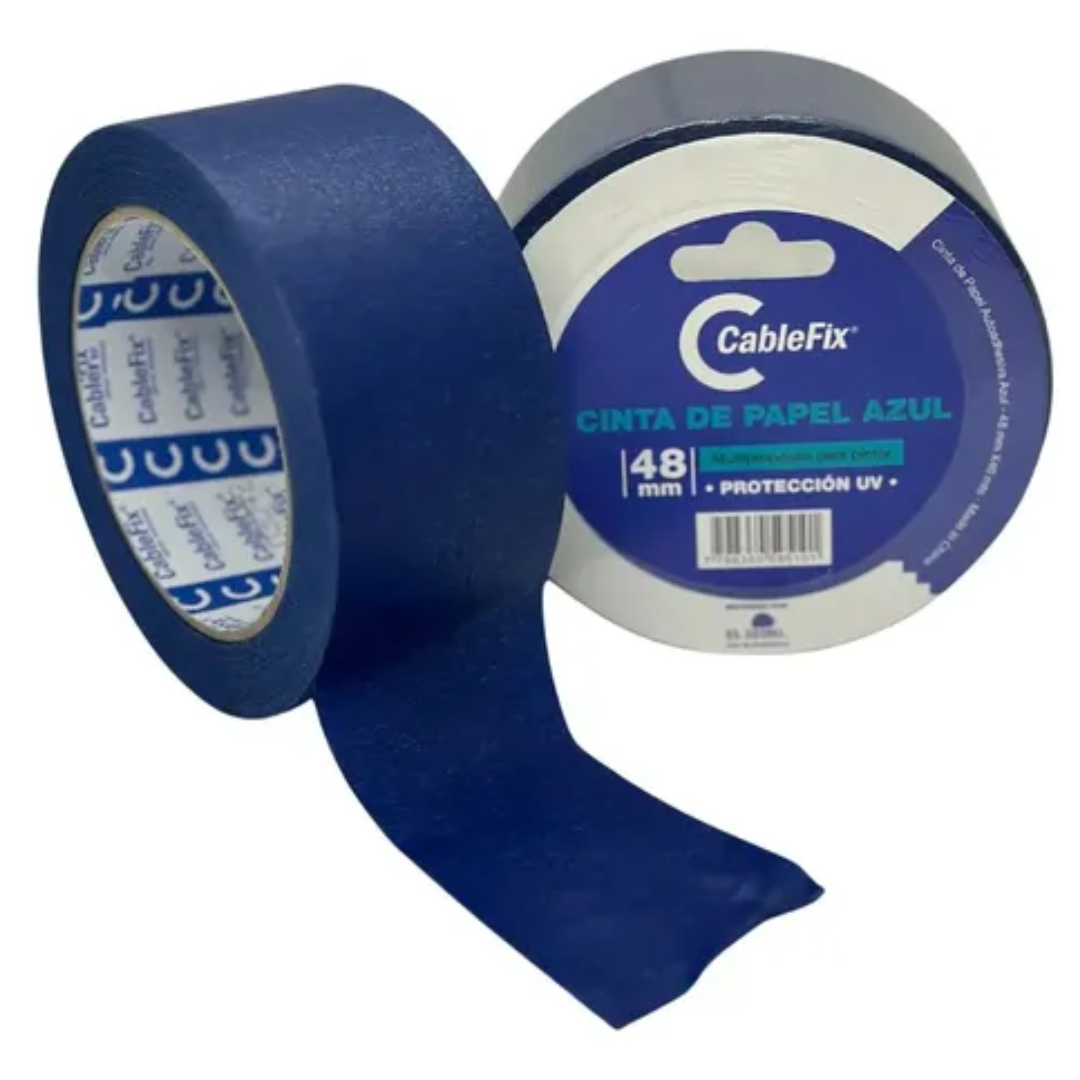 CINTA ENMASCARAR AZUL 48mm X 40mts - CABLEFIX